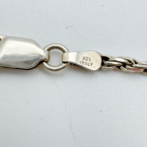 Sterling Silver Rope Chain Necklace 2mm 18" Italy - Picture 4 of 7